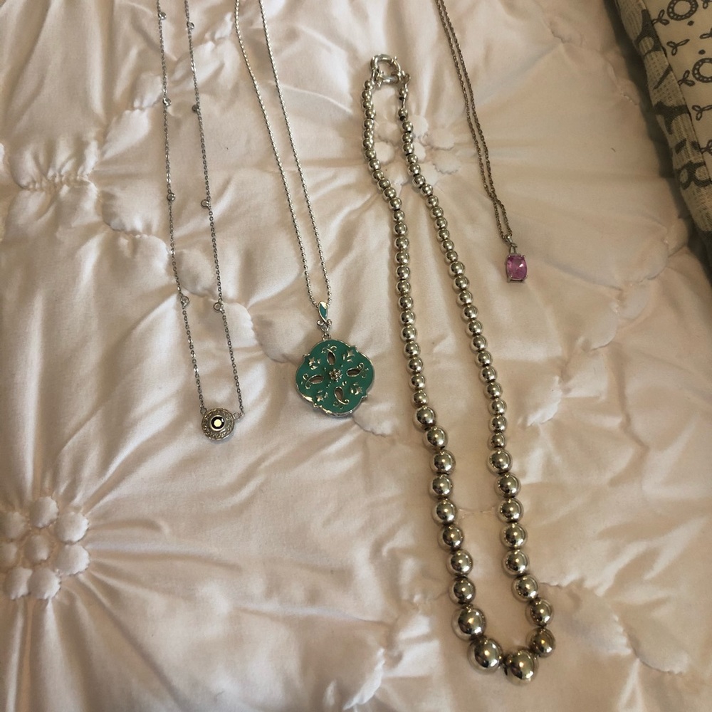 Sterling Silver Lab Created Necklace lot